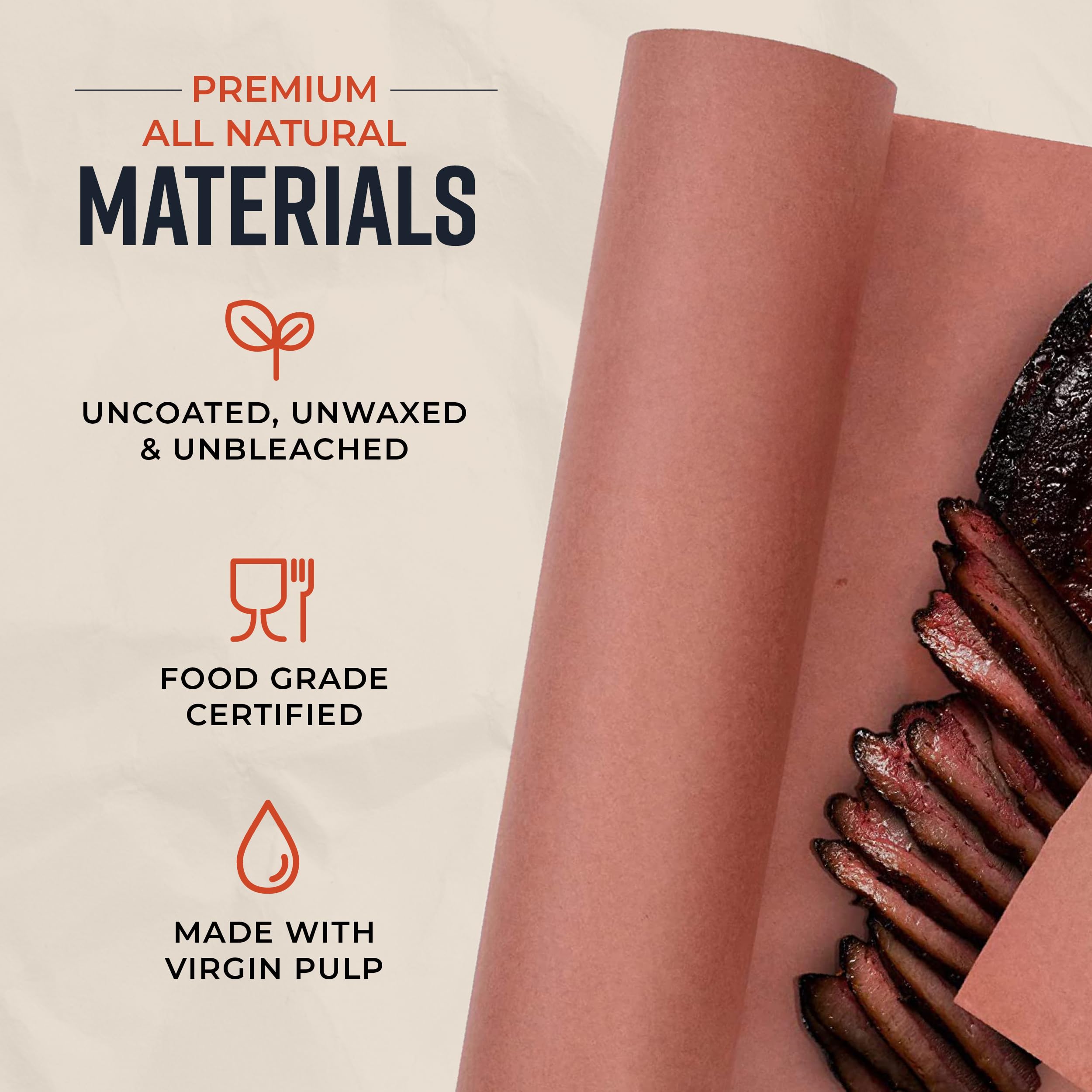 Bryco Goods papel en ahumador envolviendo carne, mejora retención de jugos