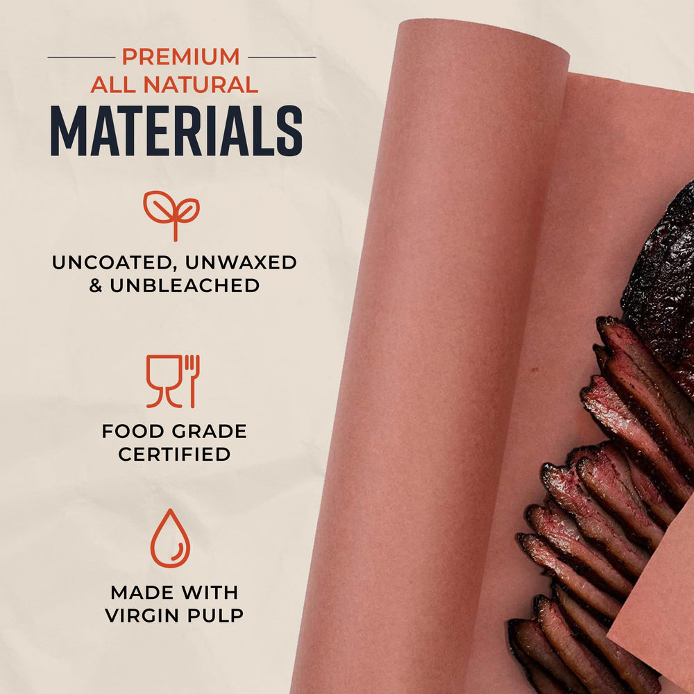 Bryco Goods papel en ahumador envolviendo carne, mejora retención de jugos