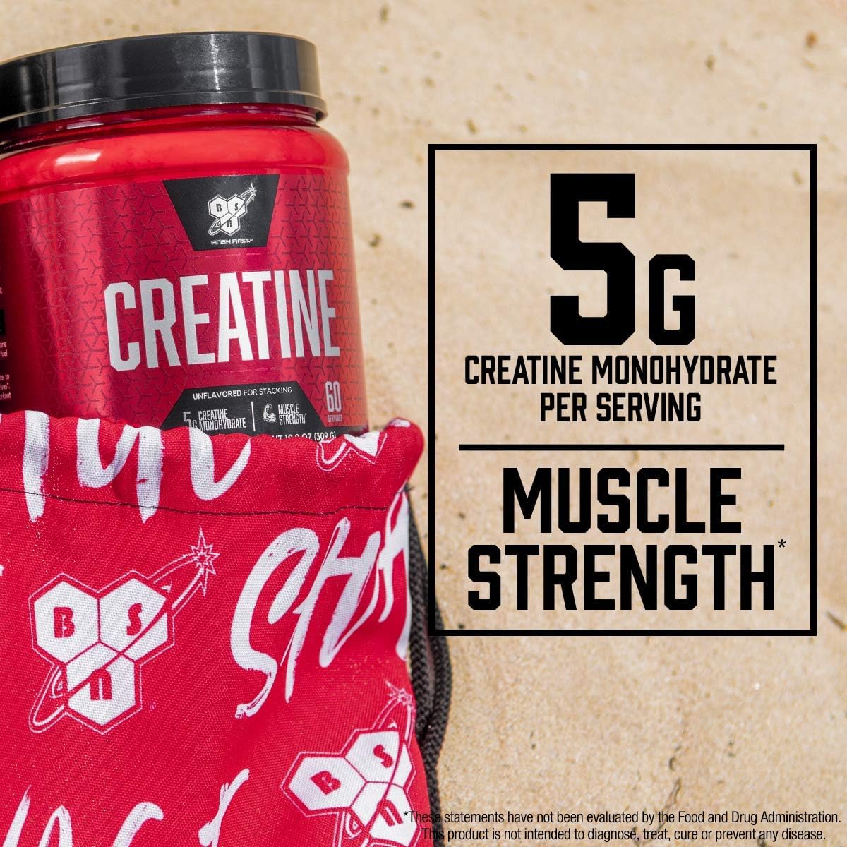 BSN cucharilla con 5 g exactos mostrando la dosis recomendada