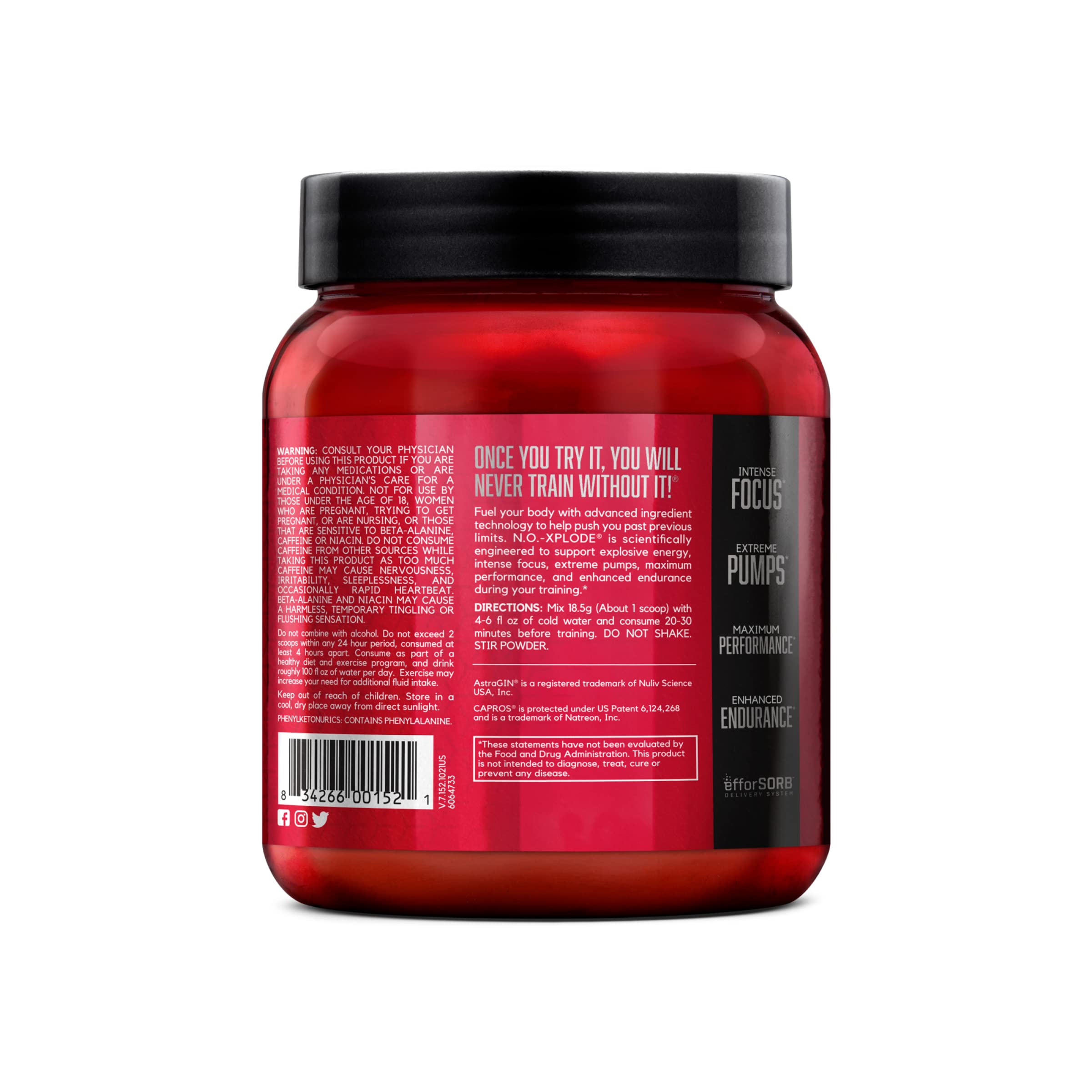 BSN atleta bebiendo N.O.-XPLODE antes de entrenar para energía explosiva