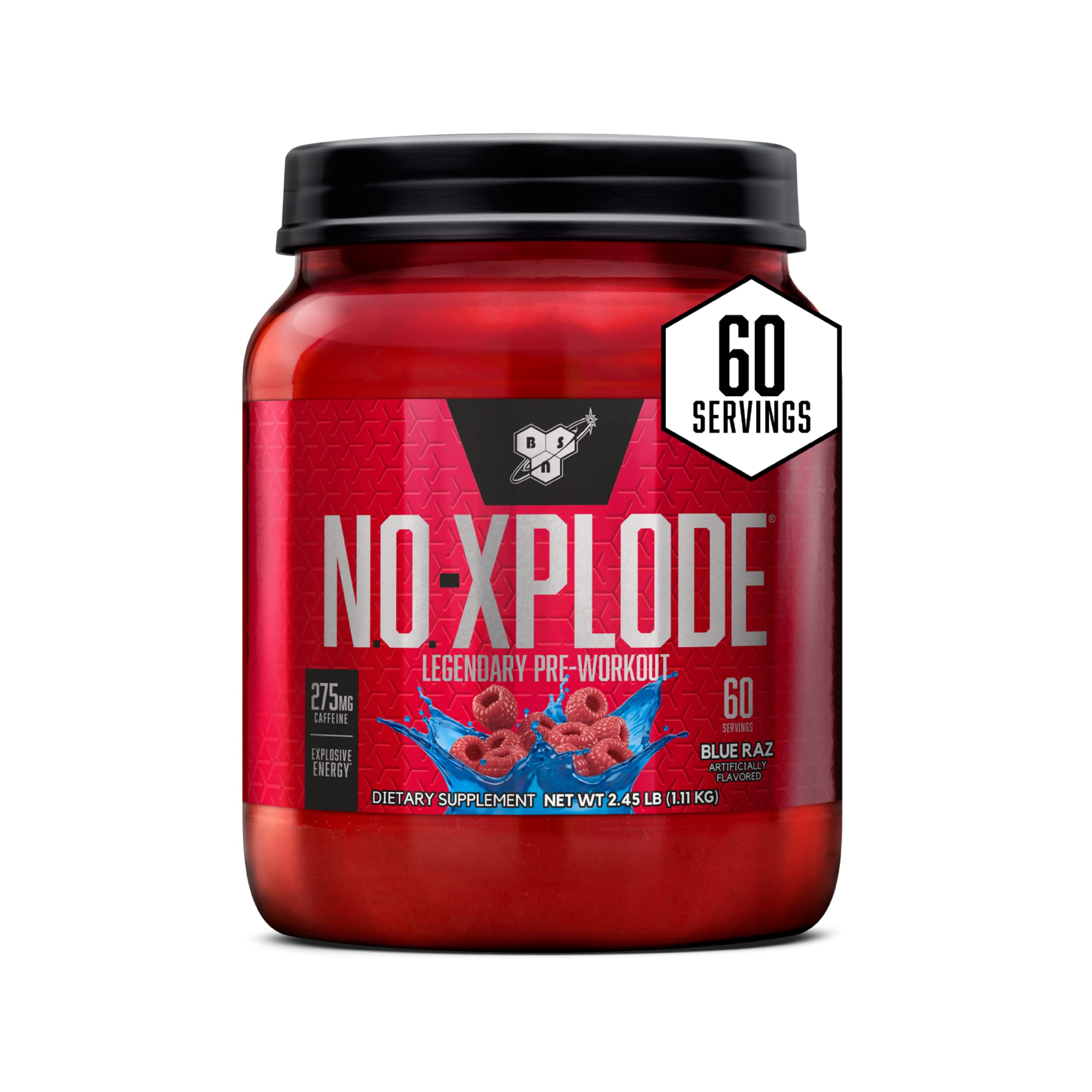 BSN N.O.-XPLODE frente del envase mostrando el diseño y durabilidad