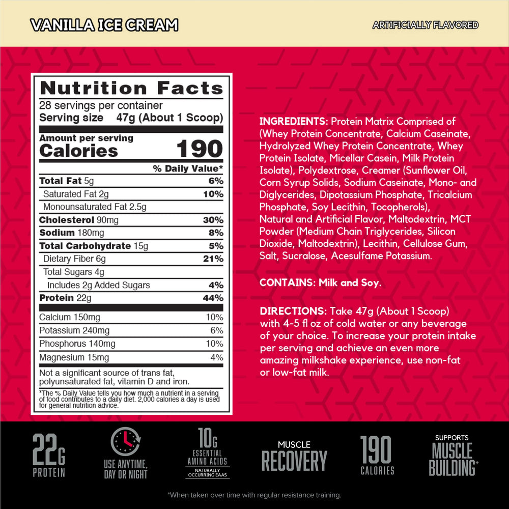 BSN vaso preparado con batido cremoso y sabor tipo helado