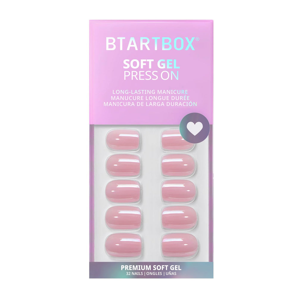 BTArtbox textura y curvatura de uñas cortas cuadradas, ajuste natural