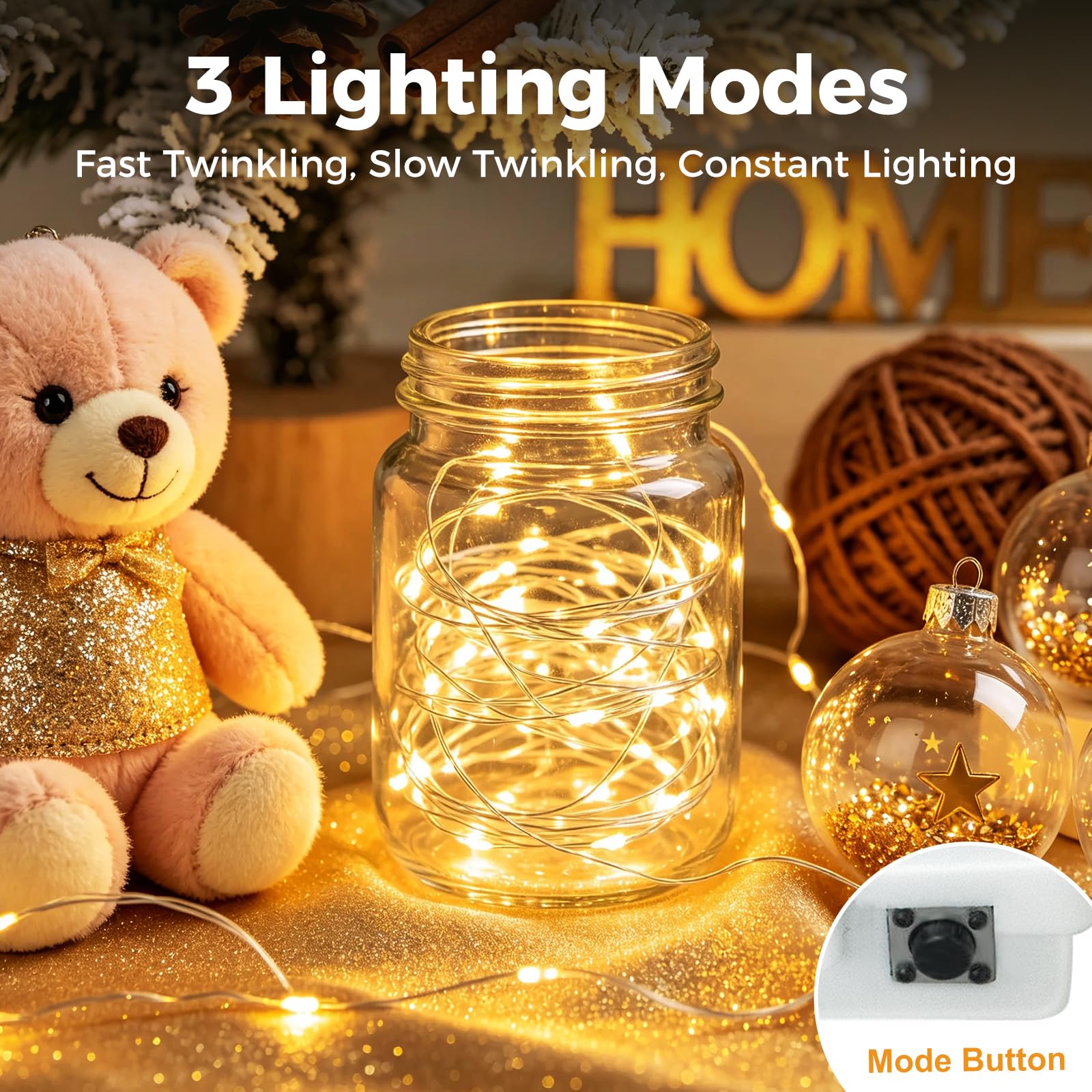 btfarm mini LEDs 3000K brillo cálido, luz acogedora y suave