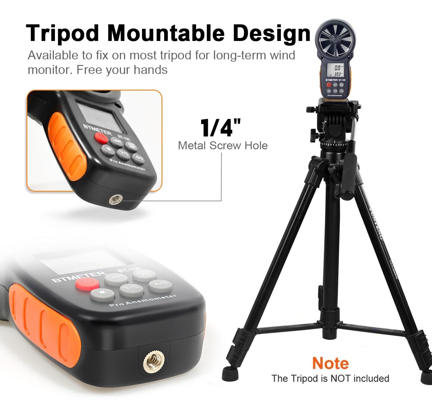 BTMETER backlit LCD screen clear in low light for accurate viewing