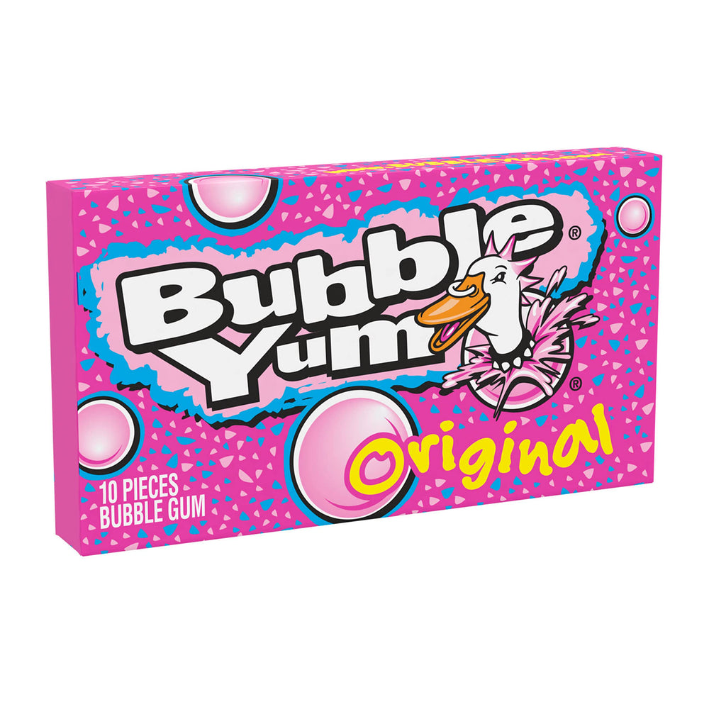 Bubble Yum etiqueta nutricional y detalles del producto, información clara