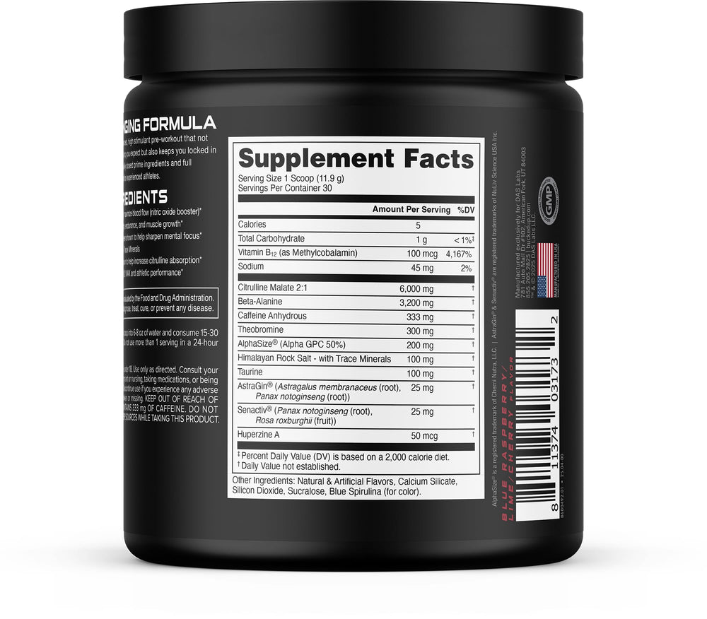 Bucked Up Woke detalle de la etiqueta con ingredientes y dosis transparentes