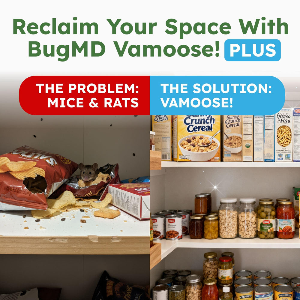 BugMD etiqueta de producto resaltando fórmula mejorada y duración