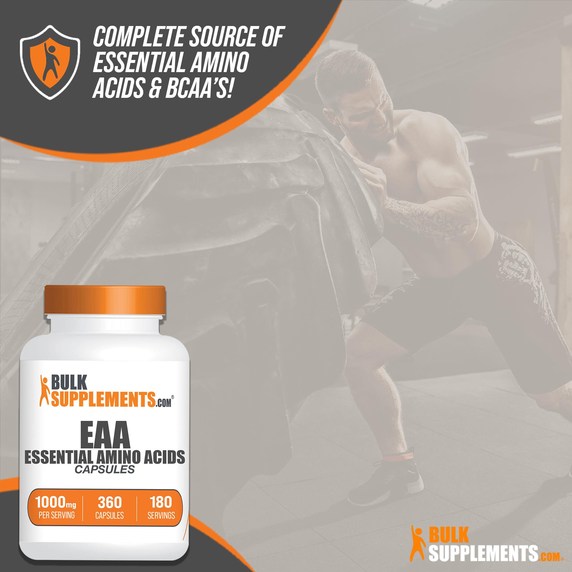 BulkSupplements cápsulas en mano para visualizar la dosificación práctica
