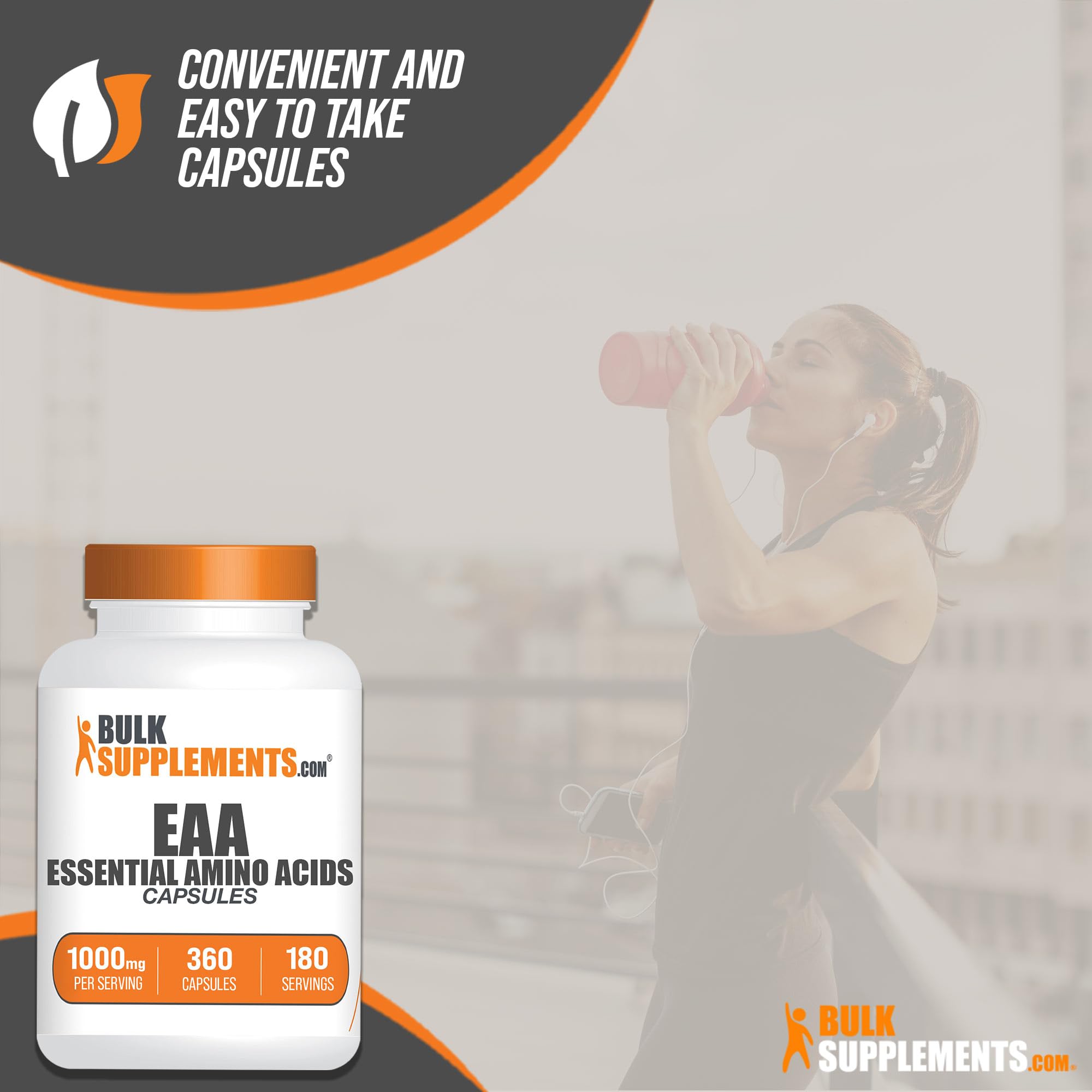 BulkSupplements comparación de tamaño con moneda y fácil control de dosis