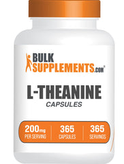 BulkSupplements bote frontal mostrando 365 cápsulas y etiqueta clara