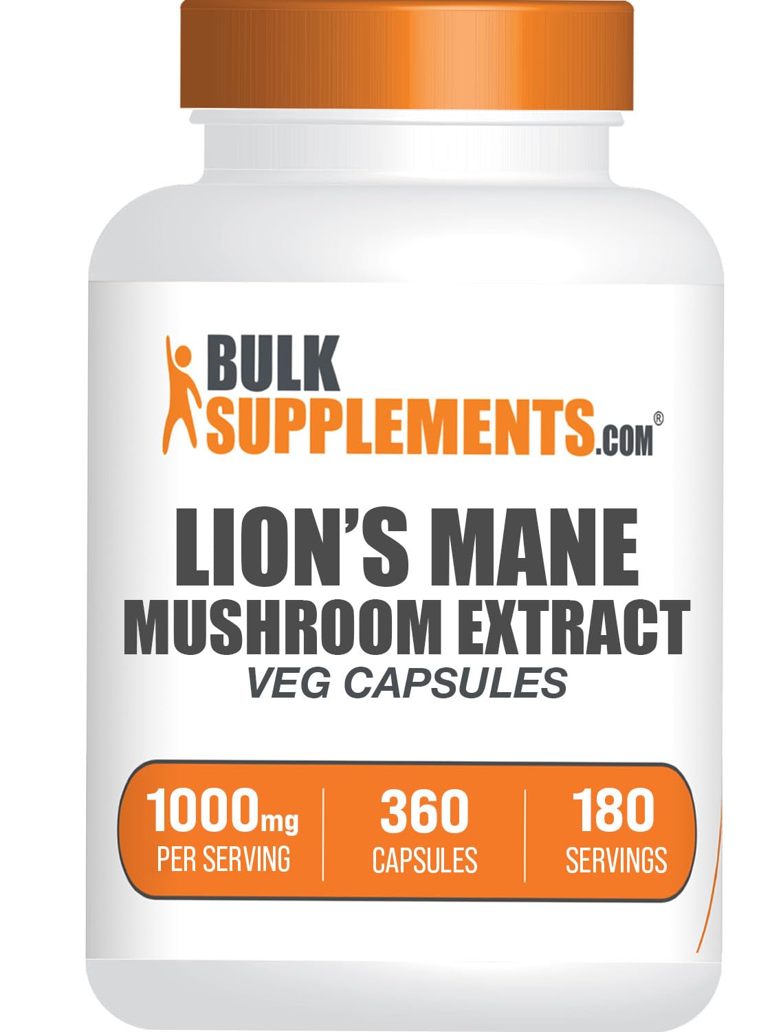 BulkSupplements envase frontal mostrando 360 cápsulas y etiquetado claro