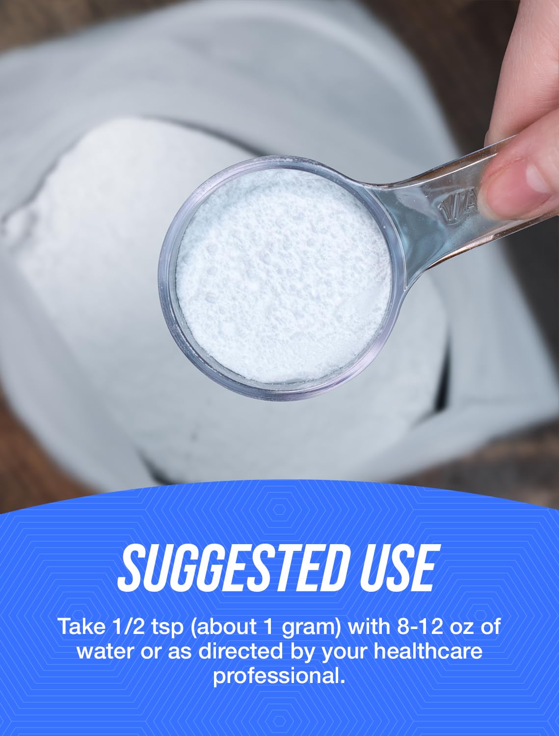 BulkSupplements comparativa de tamaño del envase 1 kg para visualizar volumen