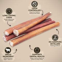 Bully Bunches textura cercana de bully stick mostrando firmeza segura