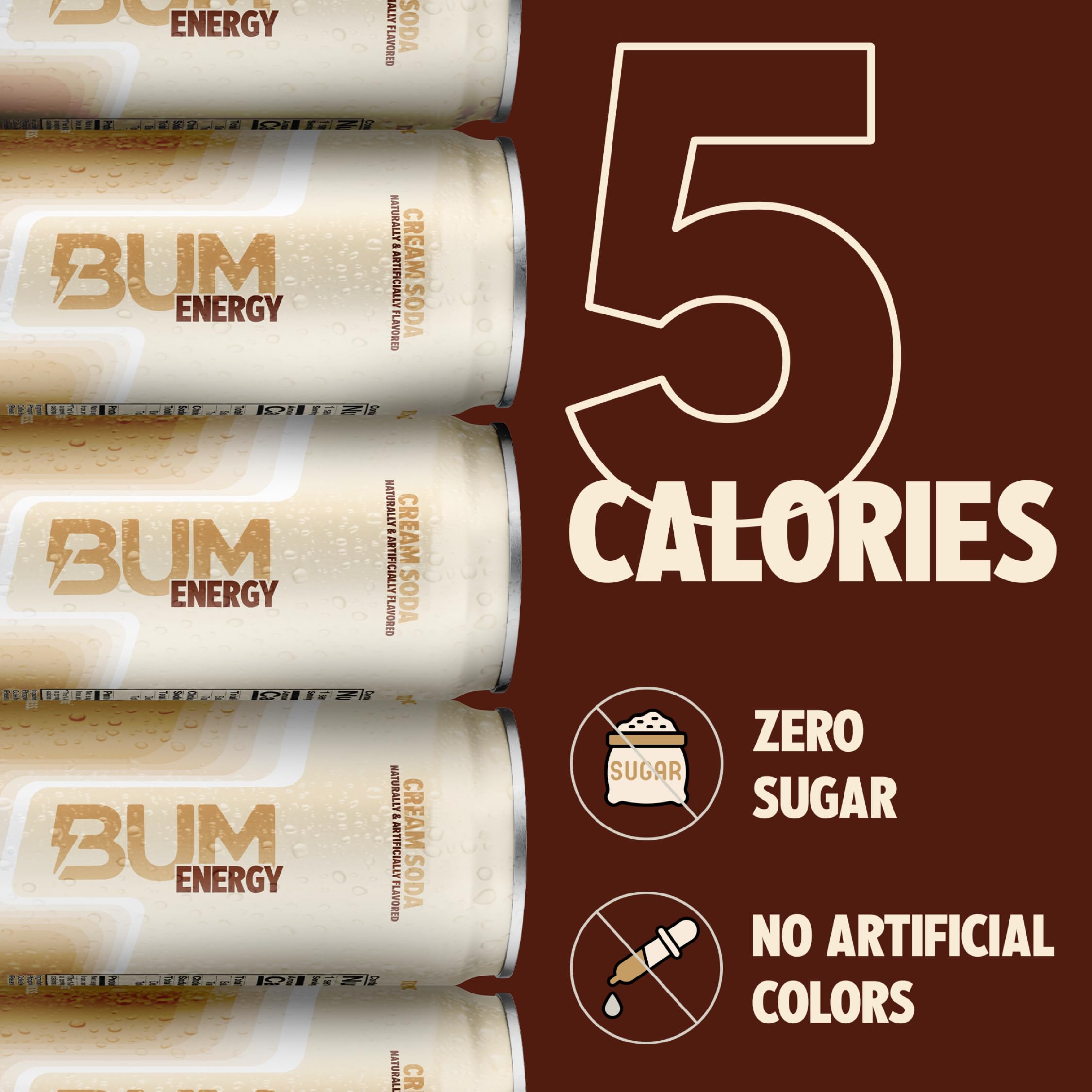 Bum Energy lata abierta con espuma mínima, lista para beber sin azúcar