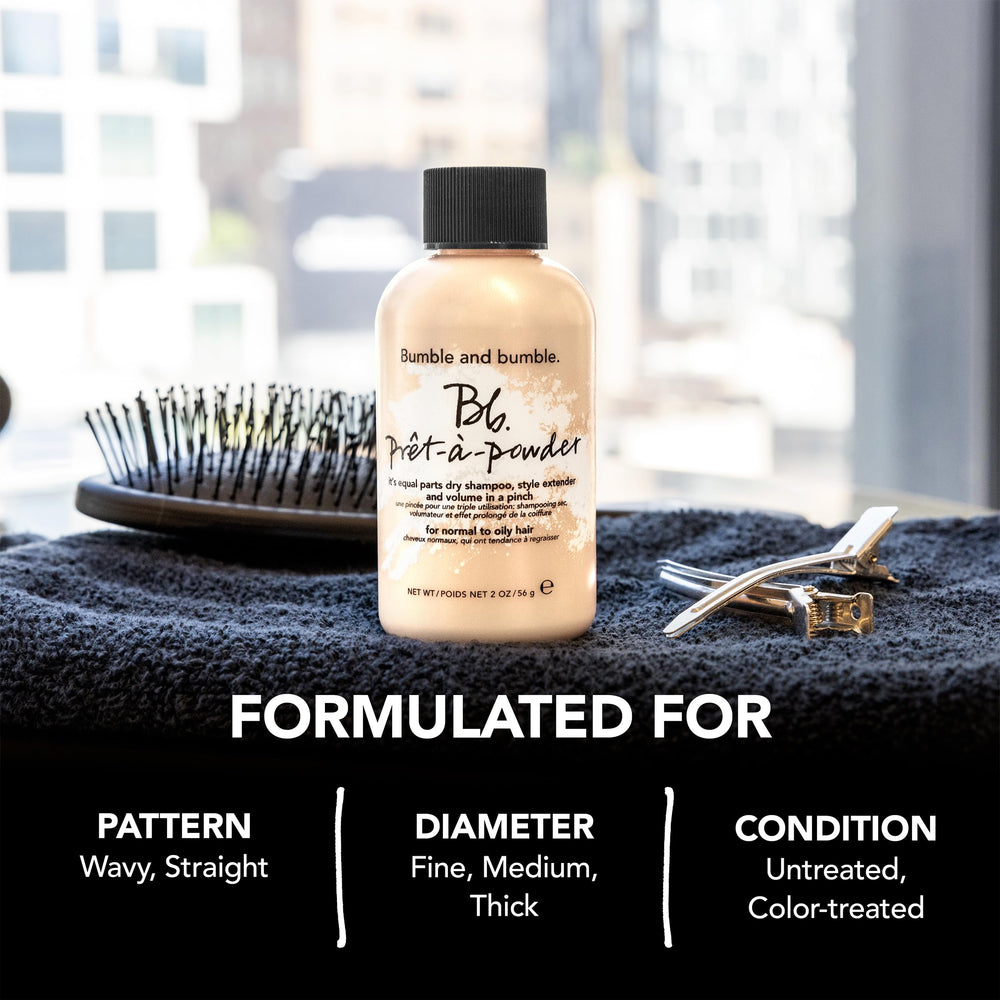 Bumble and bumble. comparativa de tamaño mini junto a objetos personales para escala