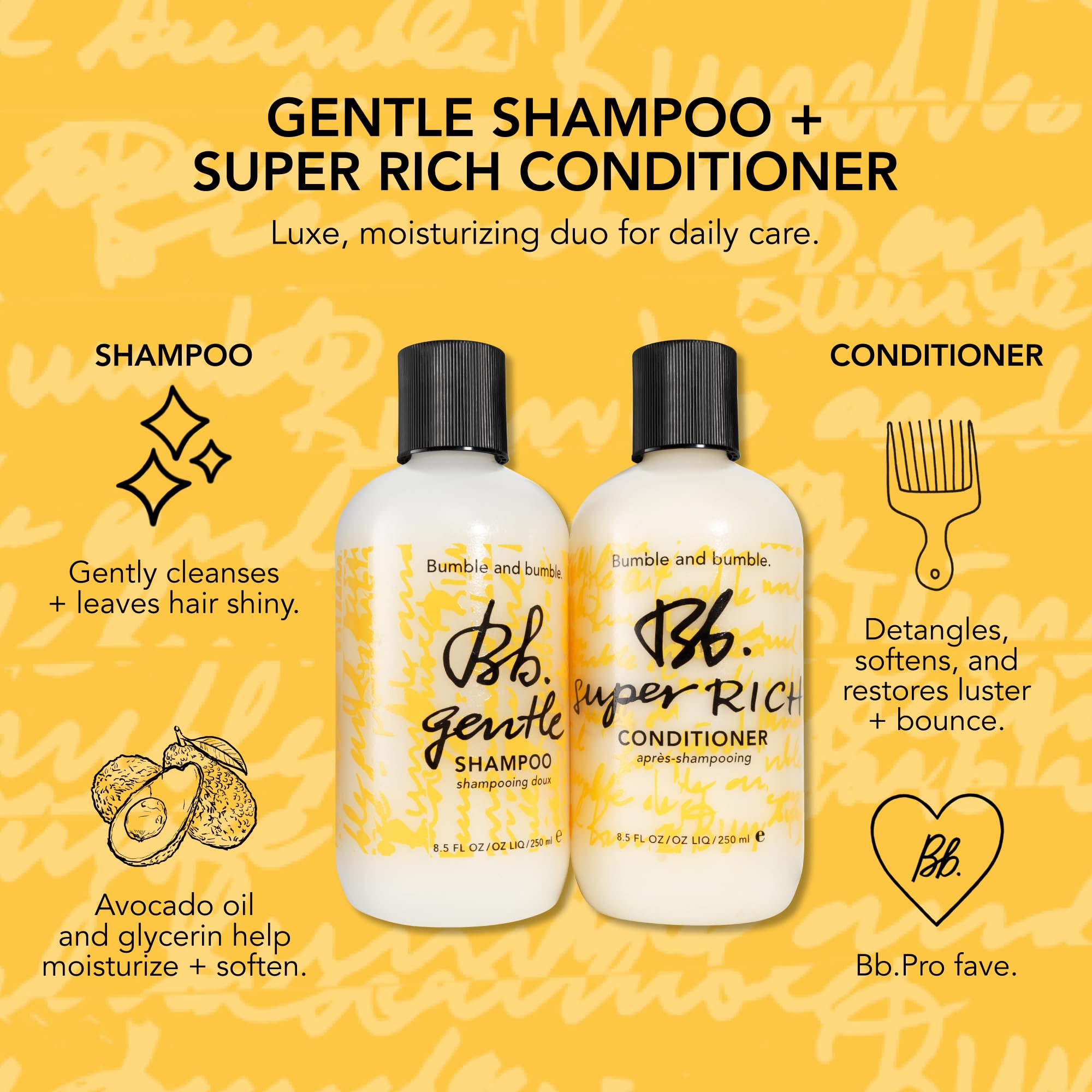 Bumble and bumble acondicionador aplicado en cabello en la ducha para mejor desenredo