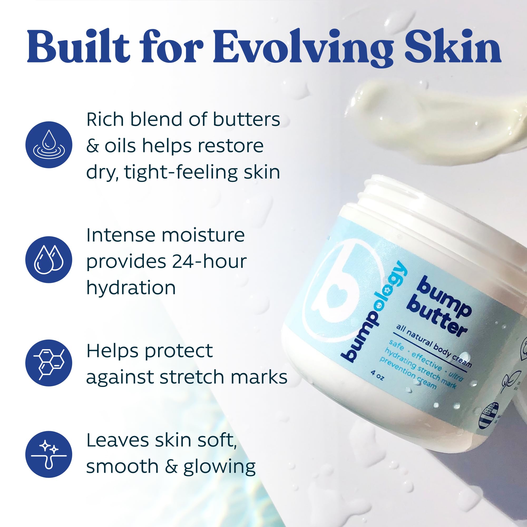 Bumpology textura cremosa en cuchara, beneficio de absorción profunda