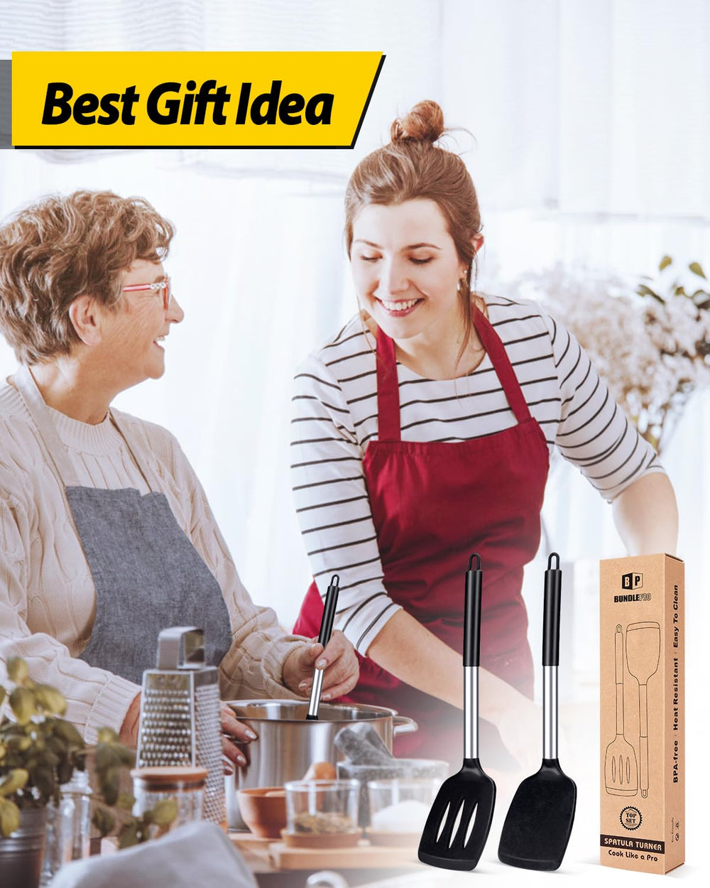 BUNDLEPRO espátulas en cocina estilo de vida, combinan con diferentes decoraciones
