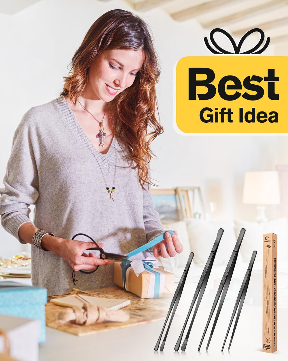 BUNDLEPRO pinzas en cocina lifestyle, durabilidad y acabado elegante