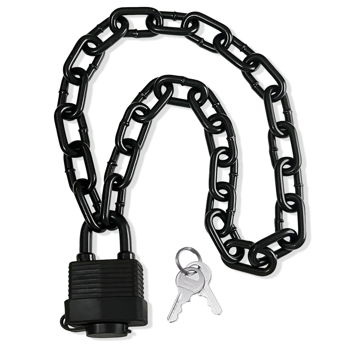 Bupto vista frontal del candado y cadena mostrando robustez y protección