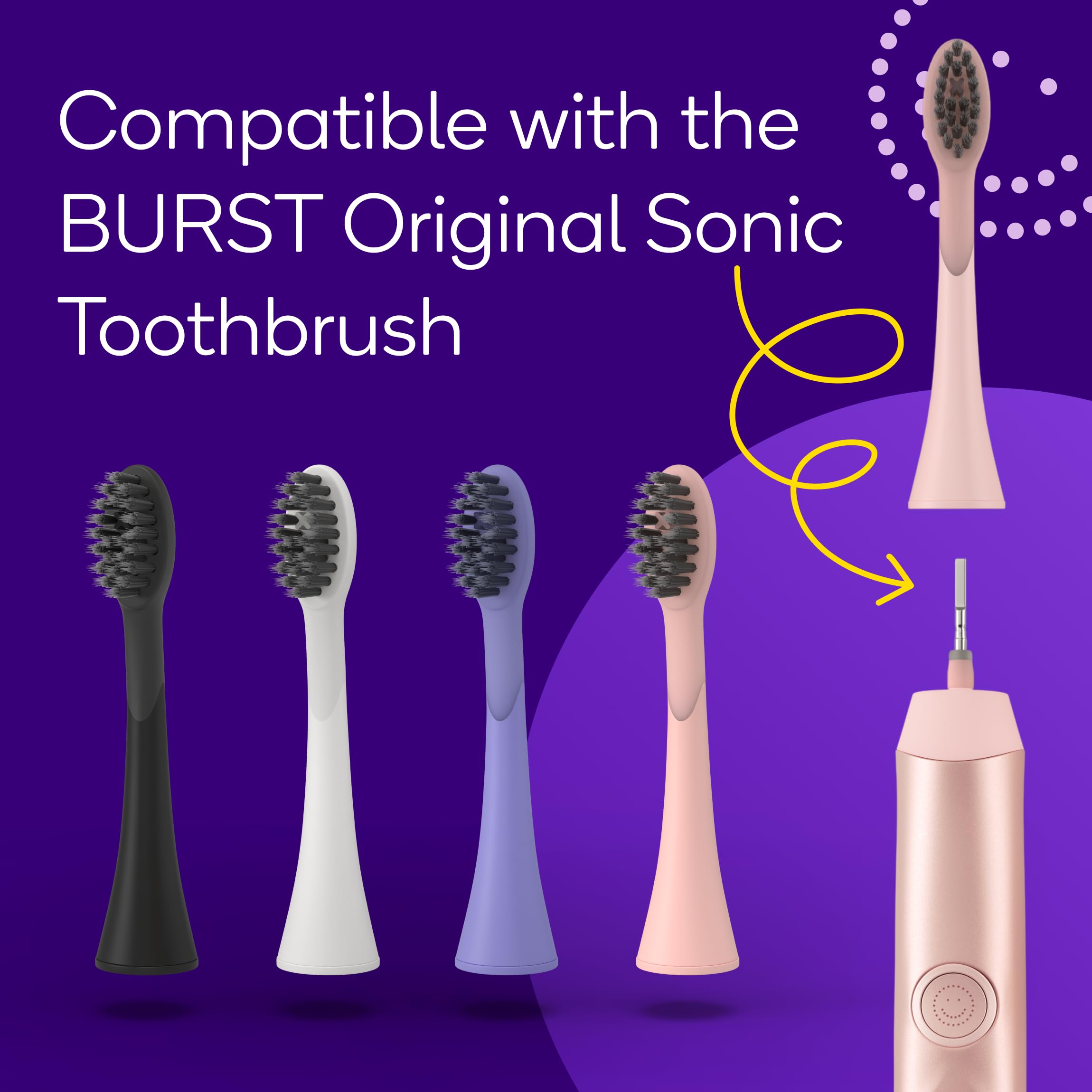 BURST empaque pack de tres cabezales rose gold listo para reemplazo