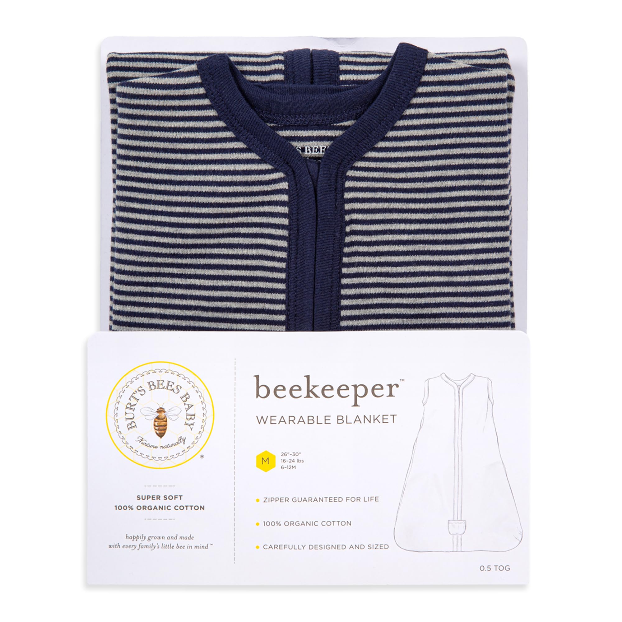Burt's Bees Baby cremallera inferior abierta para cambios rápidos y seguros