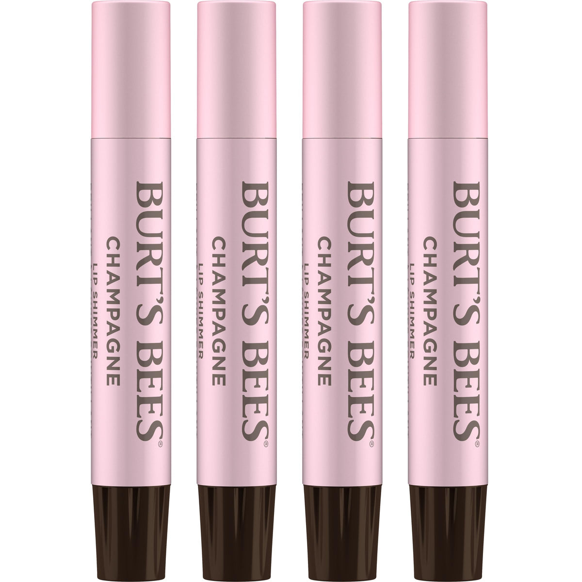 Burt's Bees envase frontal Champagne mostrando tono y beneficio hidratante