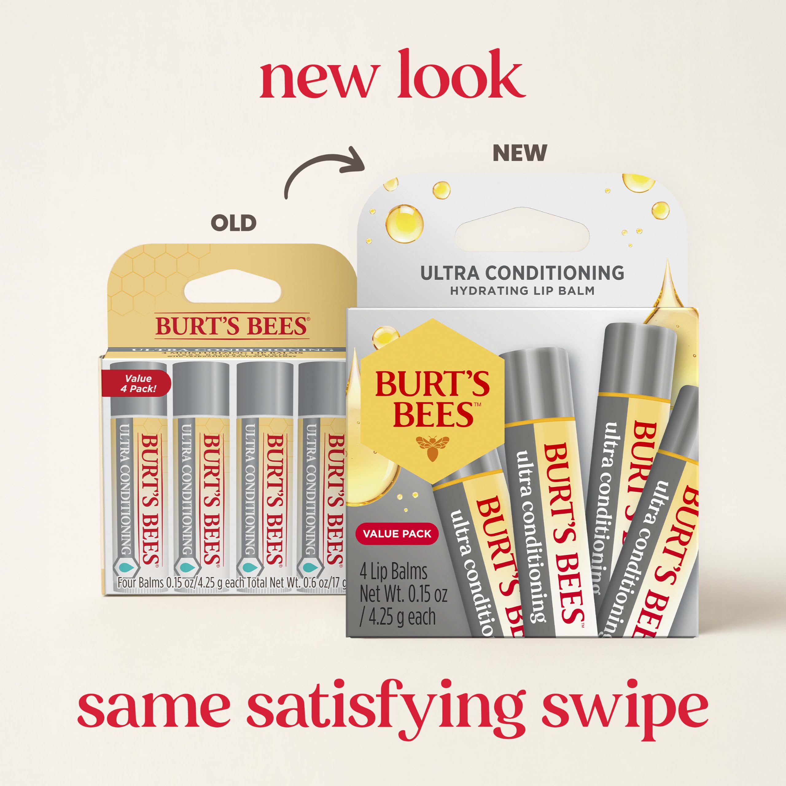 Burt's Bees textura en primer plano que destaca mantecas y beneficio nutritivo