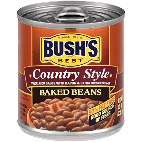 Bush's Best frijoles servidos en plato como guarnición sabrosa para parrilla