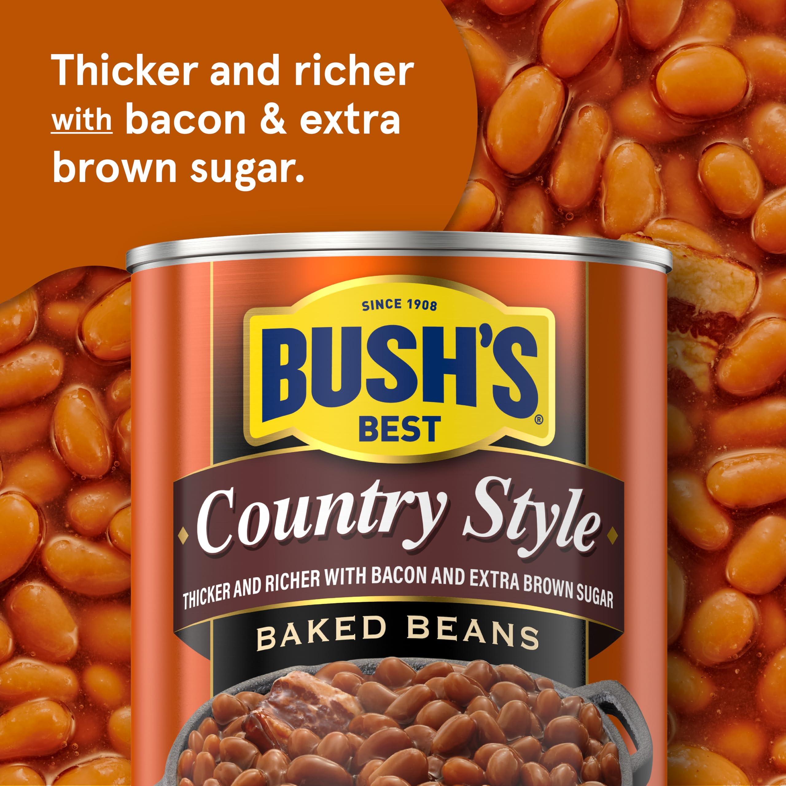 Bush's Best primer plano de la salsa espesa que muestra textura apetitosa
