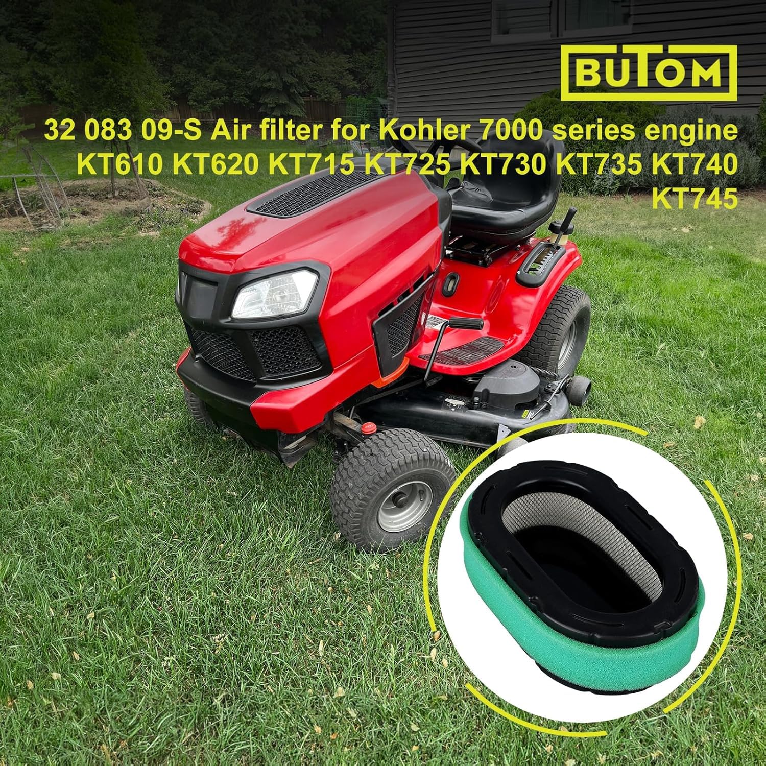 Butom filtro de aire detalle del material plisado para mejor filtración del motor