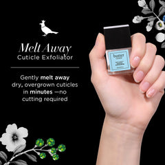 butter LONDON gota de producto en piel demostrando textura suave y rápido efecto
