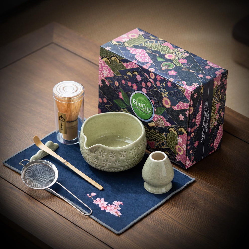 Buucup batidor de bambú detalle de puntas para espuma sedosa