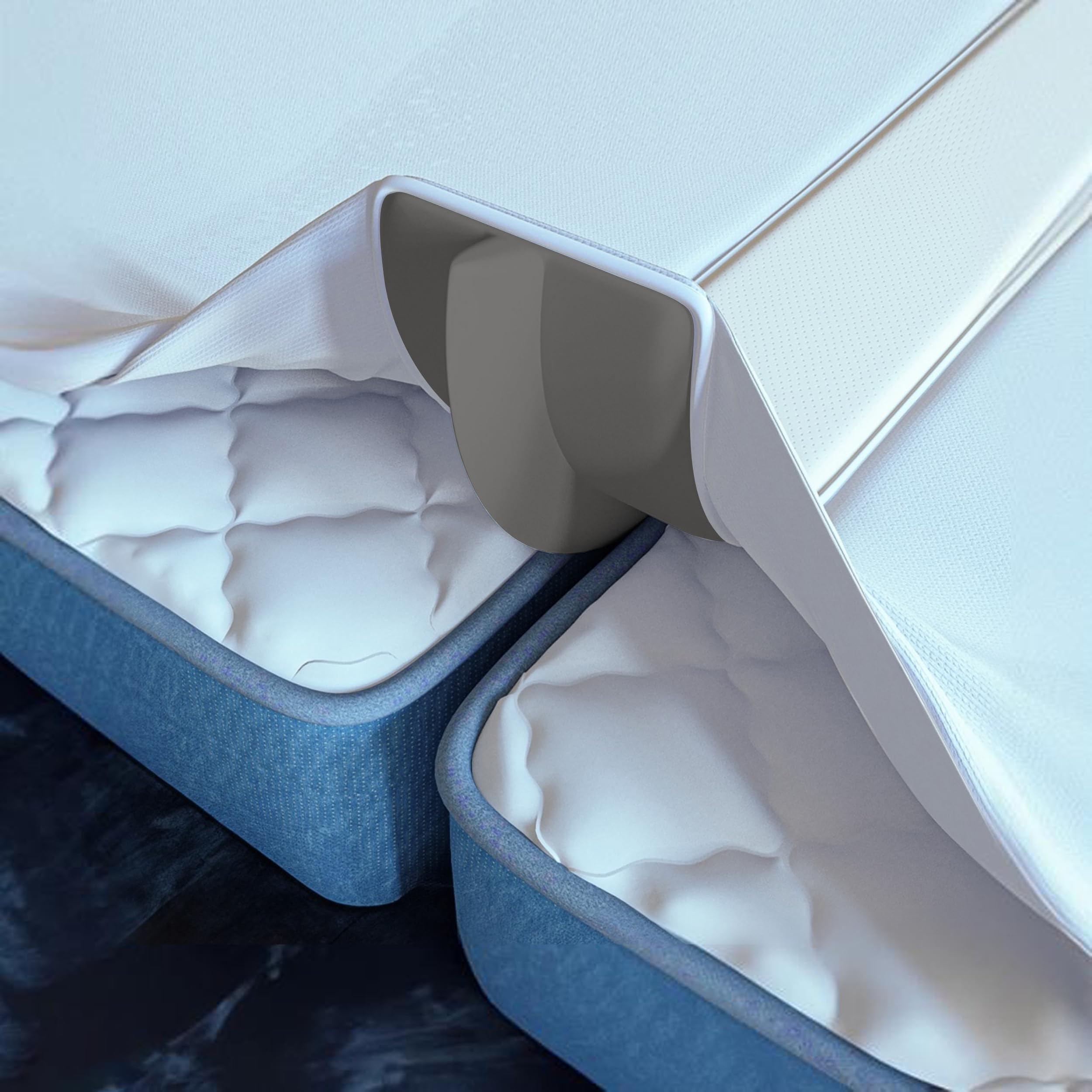 Buve vista frontal del convertidor unido en cama king para unión estable