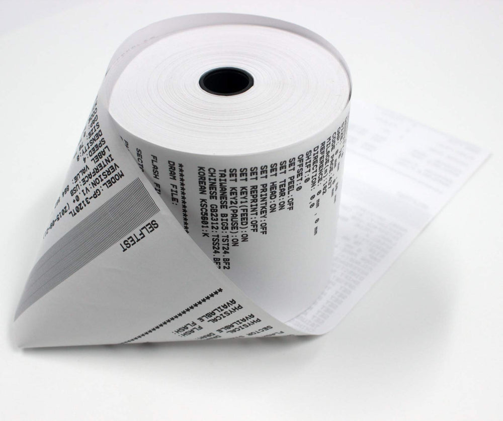 BuyRegisterRolls extremo del rollo con corte limpio que facilita la alimentación en la máquina