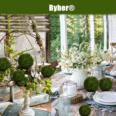 BYHER seis bolas de musgo en cuenco decorativo añadiendo color y volumen
