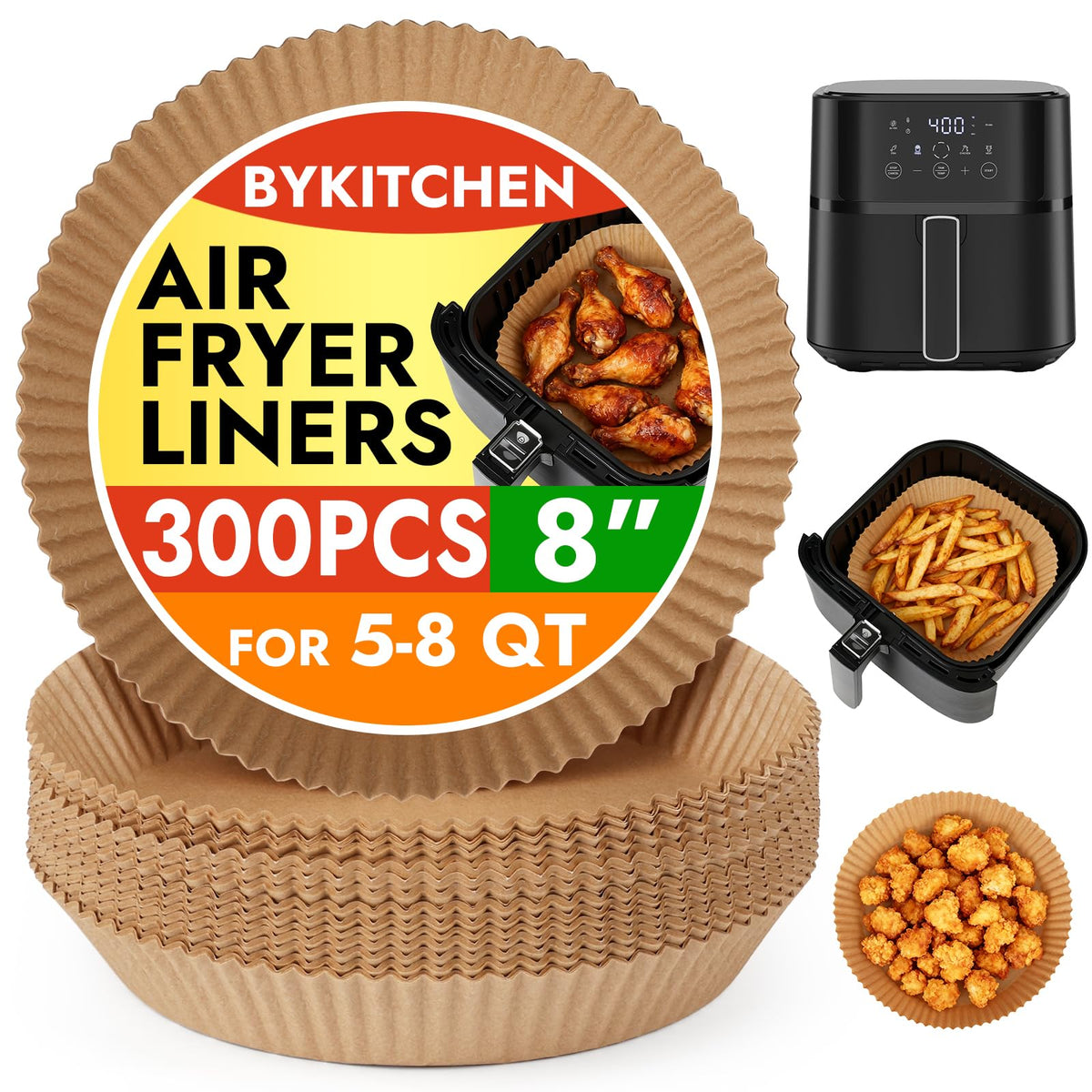 BYKITCHEN empaque frontal mostrando 300 unidades, ahorro y organización