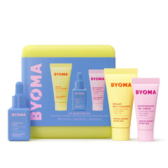 BYOMA So Hydrated Set frente del kit mostrando tres productos para hidratación