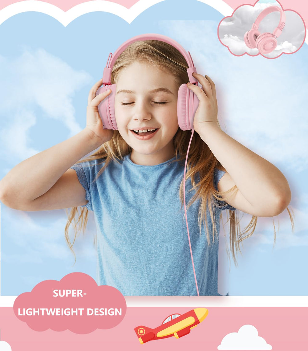 Bywulanda auriculares en uso con tablet, sonido claro para estudio