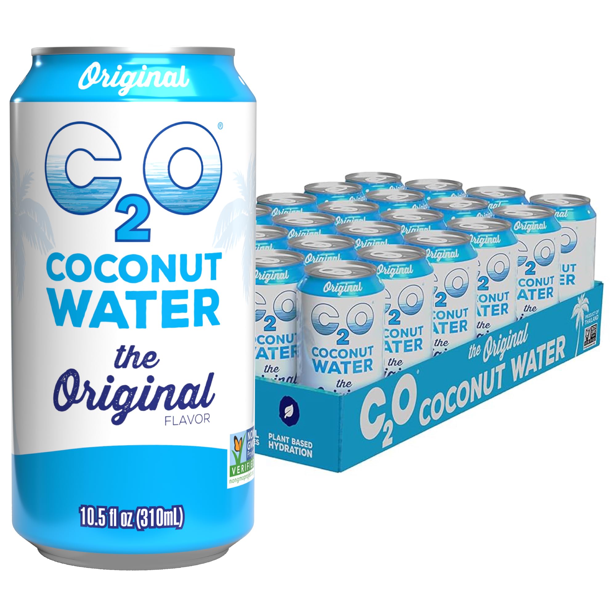 C2O lata frontal mostrando diseño claro y beneficio de hidratación natural