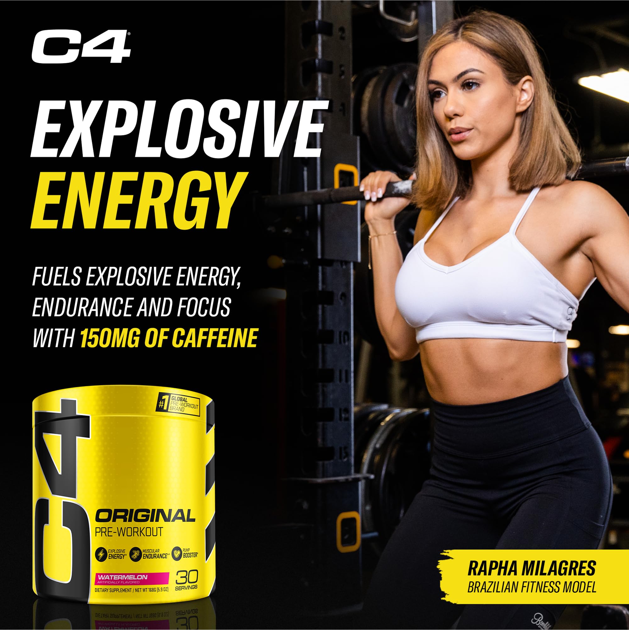 C4 etiqueta con ingredientes destacando creatina y beta-alanina