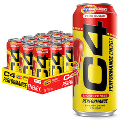 C4 frente del pack de 12 latas mostrando diseño y beneficio energético
