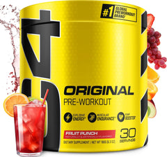 C4 envase frontal Fruit Punch mostrando etiqueta y beneficio de energía