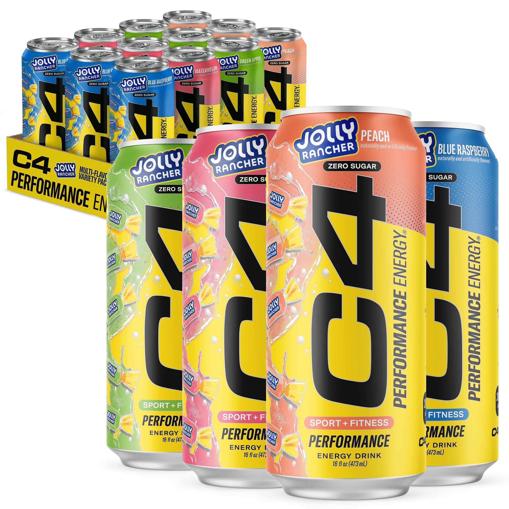 C4 front packaging showing 12-pack, C4 energy and convenience