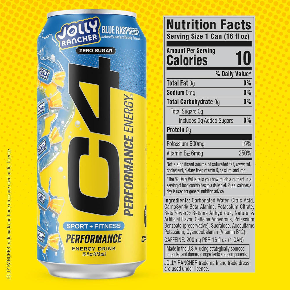 Four flavored cans lined up, C4 variety keeps taste options fresh