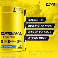 C4 Original ingredient label closeup displaying key benefits clearly