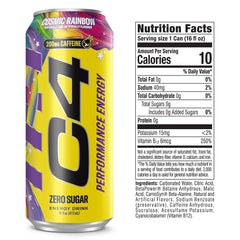 Close-up of C4 ingredient list highlighting beta-alanine and betaine benefits