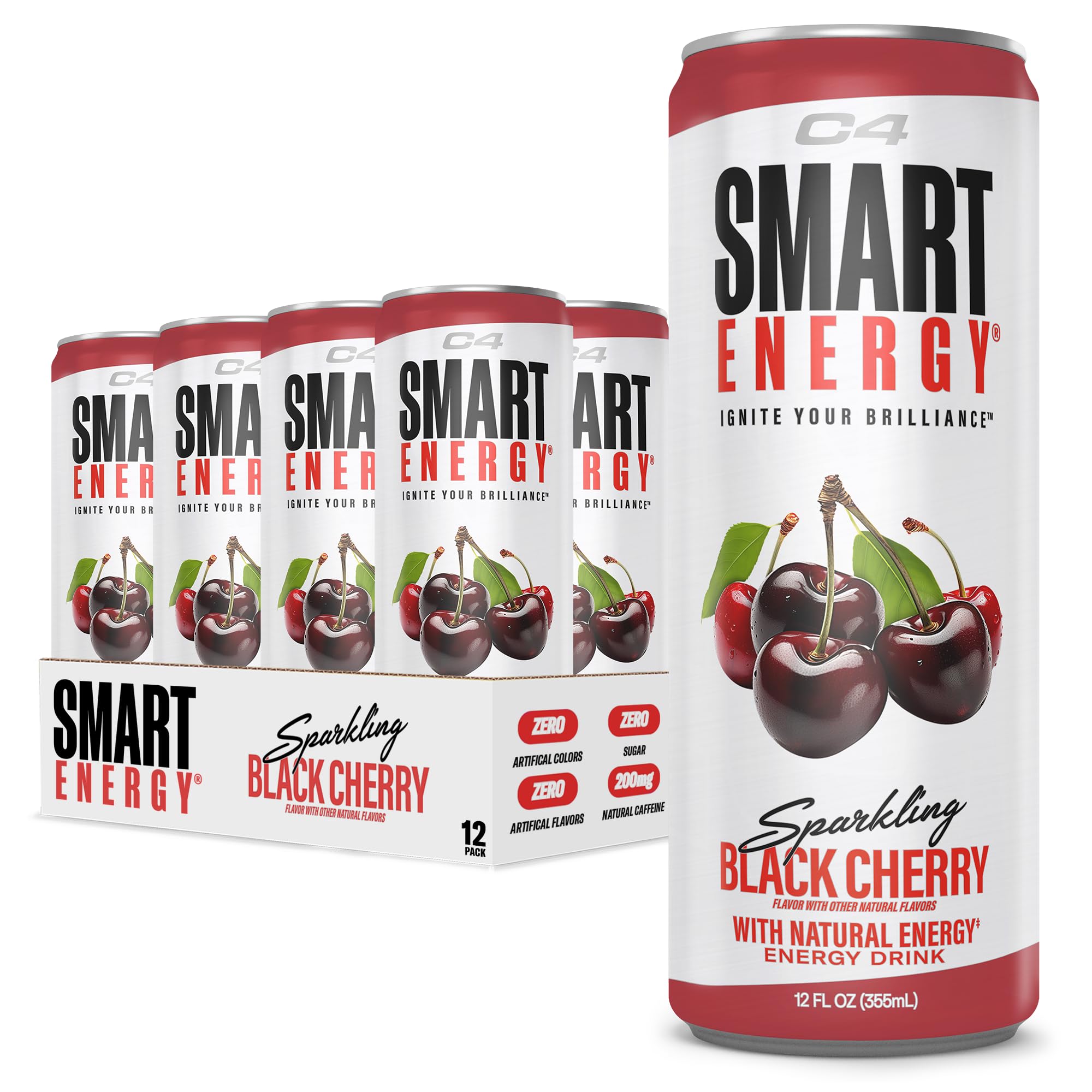 C4 lata frontal mostrando diseño y sabor, marca destacada y beneficio de energía