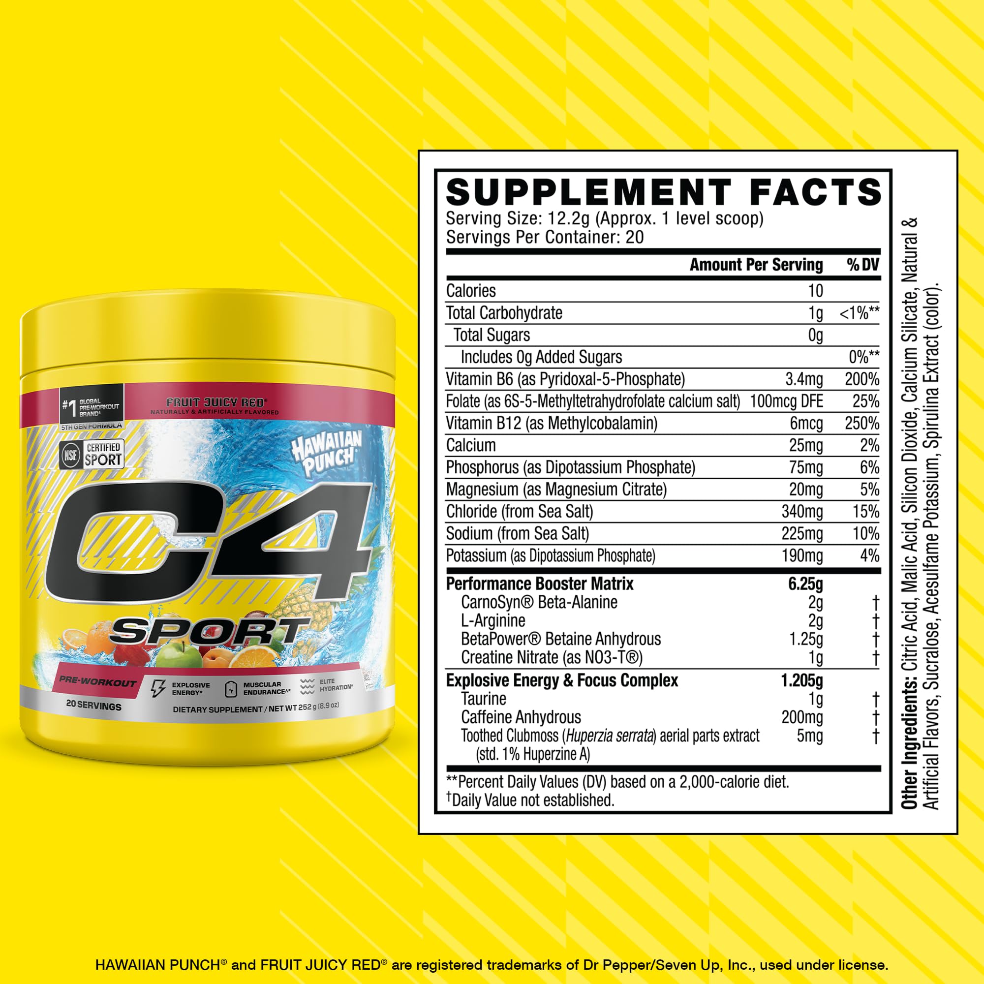Polvo C4 Sport en primer plano con textura fina, señalando fácil disolución